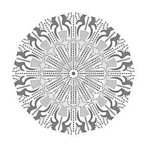 Grey Mandala Vector On White Background Illustrations