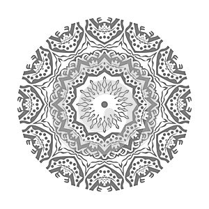 Grey Mandala Vector On White Background Illustrations