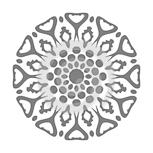 Grey Mandala Vector On White Background Illustrations