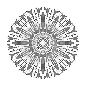 Grey Mandala Vector On White Background Illustrations