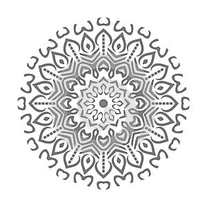Grey Mandala Vector On White Background Illustrations
