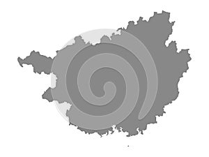 Grey Map of Guangxi Zhuang Autonomous Region