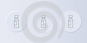 Grey Marker pen icon isolated on grey background. Set icons in square buttons. Vector