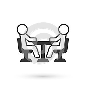Grey Meeting icon isolated on white background. Business team meeting, discussion concept, analysis, content strategy