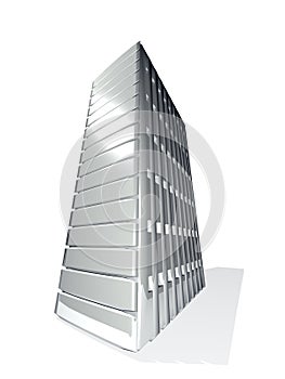 Grey metal 3D server tower