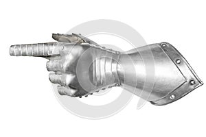 Grey Metal Finger Gauntlet.