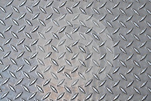 Grey metal industrial wall with diamond steel pattern