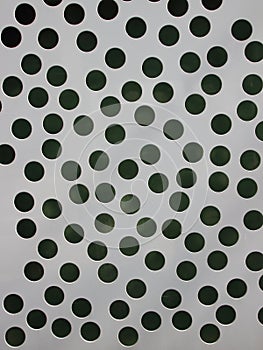 Grey Metal Plate with Random Drilled Holes