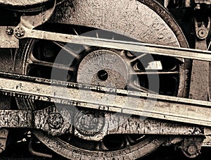 Grey Metallic Steam Engine Wheel