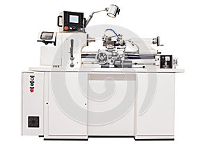 Grey metalworking lathe machine