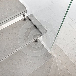 Grey microcement stairs