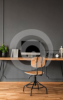 Grey minimal workspace interior