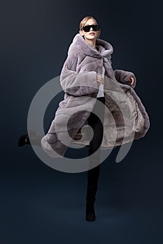 Grey mink coat