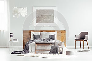 Grey modern bedroom interior