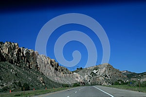 Grey mountains Utah. View from the highway.