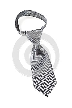 Grey Necktie with Windsor Knot