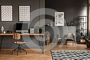 Grey open space interior