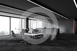 Grey open space office corner