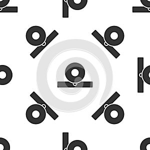 Grey Otolaryngological head reflector icon isolated seamless pattern on white background. Equipment for inspection the