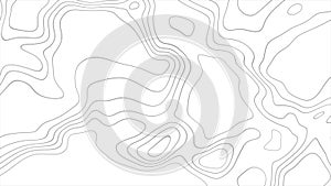 Grey outline topographic contour map abstract tech motion background