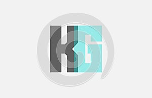 grey pastel blue alphabet letter combination KG K G for logo icon design