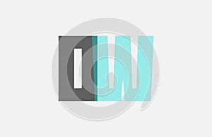 grey pastel blue alphabet letter combination OW O W for logo icon design