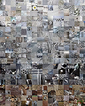 GREY patchwork photomontage background