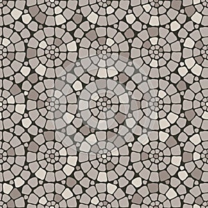 Grey pave stone circles road seamless pattern, vector photo