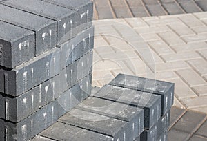 Grey paving stones