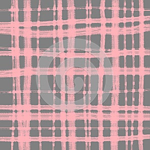 grey pink abstract vector pattern in a cage irregular lines vertical and horizontal brush strokes