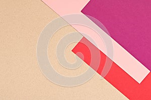 Grey pink red and purple background texture of colored paper. Trendy colors for design. Abstract geometric background