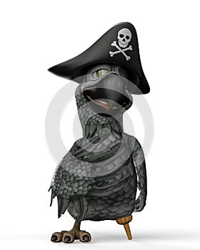 Grey pirate parrot cartoon overconfident photo