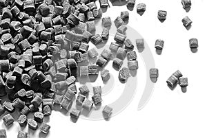 Grey plastic granulate