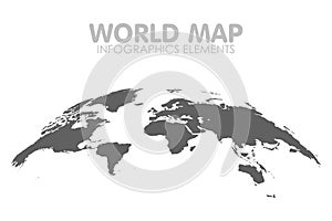 Grey Political World Map Vector isolated Illustration