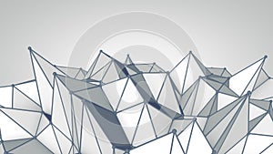 Grey polygonal 3D surface. Futuristic render