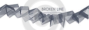 Grey polyline. Abstract broken line on white. Vector graphics photo
