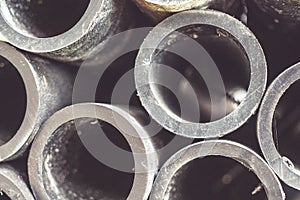 Grey polypropylene and plastic pipes