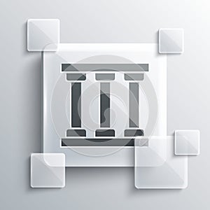 Grey Prison window icon isolated on grey background. Square glass panels. Vector