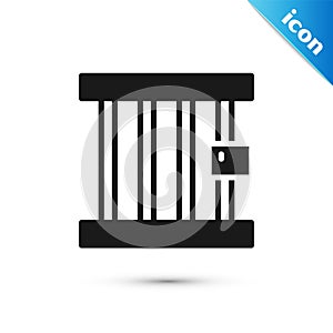 Grey Prison window icon isolated on white background. Vector