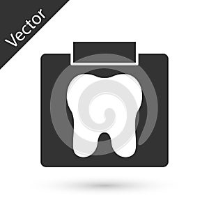 Grey X-ray of tooth icon isolated on white background. Dental x-ray. Radiology image. Vector