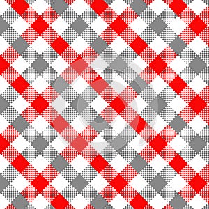 Grey and Red Gingham pattern.