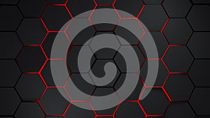 grey and red hexagons modern background