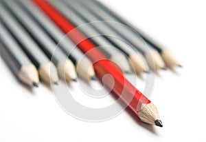 Grey and red pencils tight diagonal group