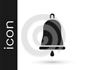 Grey Ringing bell icon isolated on white background. Alarm symbol, service bell, handbell sign, notification symbol