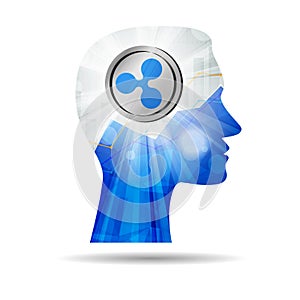 Creative mind thinking about ripple icon