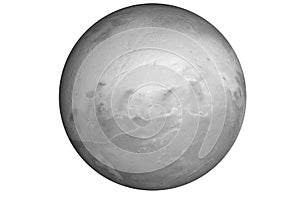 Grey rock planet Pluto