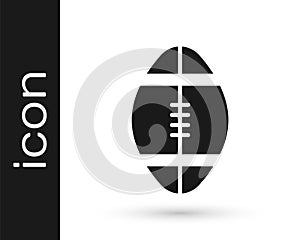 Grey Rugby ball icon isolated on white background. Vector Illustration