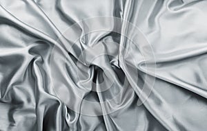 Grey rumple satin fabric