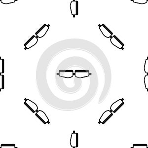 Grey Safety goggle glasses icon isolated seamless pattern on white background. Vector Illustration