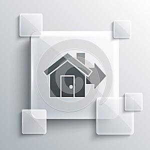 Grey Sale house icon isolated on grey background. Buy house concept. Home loan concept, rent, buying a property. Square